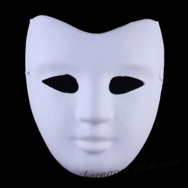 Карнавальная маска Белое лицо (основа), папье-маше